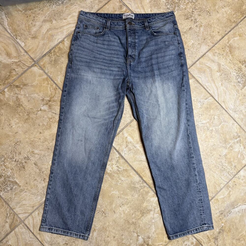 The Stronghold Men’s Jeans W34 L30 Relaxed Fit Light Wash Denim Blue